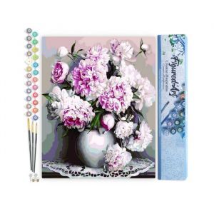 Figured'Art Peinture par Numéro Adulte Vase de Pivoines - Kit de Loisir Créatif DIY Numéro d'Art - 40x50cm sans châssis