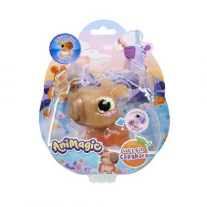 Image de AniMagic Let’s Glo Capybara Marron - Animal Interactif & Electronique Lumineux pour Enfants dès 4 Ans - Jouet Sensoriel Qui Brille dans l’Eau - Capybara Flottant & Élastique -Jouet Bain Original