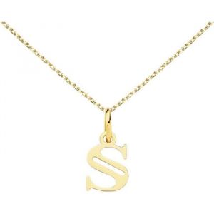 L'atelier D'azur Collier Collier - Pendentif Lettre "S" Or 750/1000 - Chaine Dorée