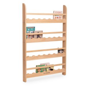 Bibliothèque Montessori pour enfants en bois naturel