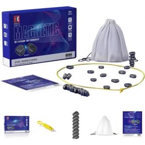 Jeu DÉchecs Magnétique - Jeu De Societe - Pierres Magnétiques - Chiquier Portable - Blanc