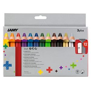 Lamy Bo&icirc;te de 12 crayons de couleur 3plus avec taille-crayon - 1223548
