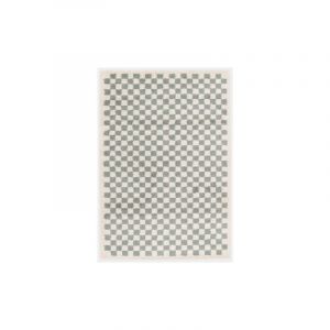 Décoweb Tapis damier à poils longs - Colorama - Vert d'eau - 120 x 170 cm
