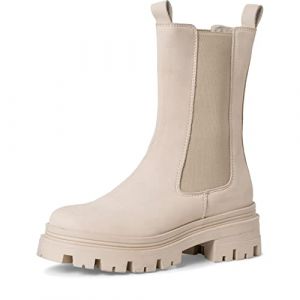 Tamaris Bottines Chelsea pour femme, semelle interchangeable, doublure confortable, Marron Antelope., 40 EU