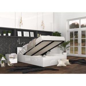 No Name Lit Panama 160x200 Blanc + coffre - Sommier inclus