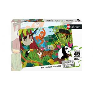 Ravensburger Puzzles Nathan- Puzzle 45 pièces-Les Animaux de la Jungle Enfant, 4005556861767