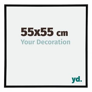 Your Decoration - 55x55 cm - Cadres Photos en Plastique Avec Verre Plexiglas - Excellente Qualit&eacute; -Noir Tr&egrave;s Brillant - Cadre Decoration Murale