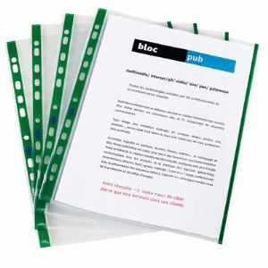 Majuscule 10 pochettes perforées en polypropylène 9/100ème