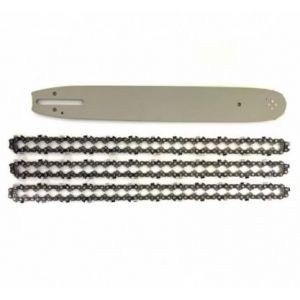 Guide de 45cm + 3 Chaînes de tronçonneuse - 66 Entraineurs - Pas 3/8 - Jauge 0.63 (1.6mm)
