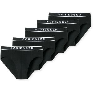 Schiesser Herren 5 Pack Unterwäsche Bio-baumwolle-95/5 Organic Slips, Noir_183212, 8 Hommes