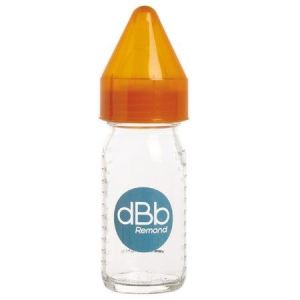 Image de dBb Remond Biberon R&eacute;gul'air en verre 110 ml avec t&eacute;tine nouveau-n&eacute; en silicone