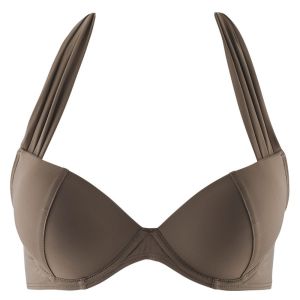 Aubade Haut de Maillot de Bain Plunge Coque, Bretelles &agrave; Nouer Dans la Nuque, DOUCEUR DE R&Ecirc;VE, Kaki, Taille : 100B, PS08