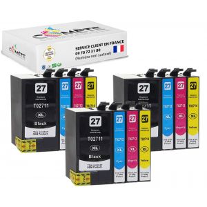 Image de 12 Cartouc s compatibles EPSON 27XL B3C3M3Y3 Neuf