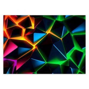 Papier peint Intissé - Effet Néon pour Gaming Room 350x245 cm - Moderne Décoration Murale - Effet 3D - Multicolore - Feeby