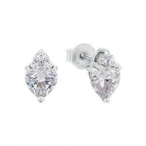 Amor Ohrstecker für Damen, 925 Sterling Silber, Zirkonia synth. | Herz Ohrringe 1 ct (20.99 € / 1 ct)
