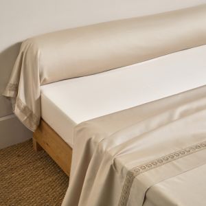 Blanc des vosges Drap plat en satin de coton HERITAGE Chanvre