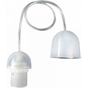 Tibelec Monture plastique douille E27 + bague 60W maxi