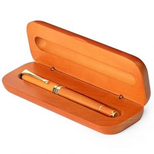 Wordsworth and Black Rollerball Pen - Stylo de luxe &eacute;poustouflant en bambou cerisier, finition or, rechargeable, meilleur cadeau pour hommes & femmes, recharge d'encre