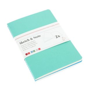 Hahnem&uuml;hle Lot de 2 carnets de croquis & notes 125 g delphinium/menthe