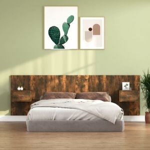 VidaXL Tête de lit avec armoires Chêne fumé Bois d'ingénierie Smoked oak