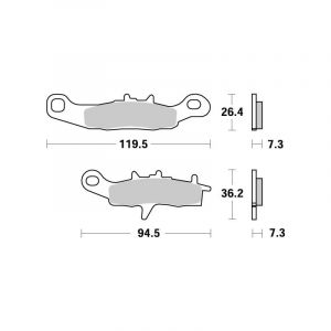 Sbs Plaquettes de freins 726RSI Sinter Métal Fritté avant