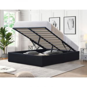 Nuits d'or - Lit Coffre LORIS 180x200 Lit Coffre Loris noir + Pieds pour matelas 180x200 cm - 2 x 14 Lattes