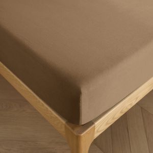 Coton Pur - Drap housse 200 x 200 cm bonnet 30 cm 'Prémium' pour lit 2 places King Size - Prémium Taupe