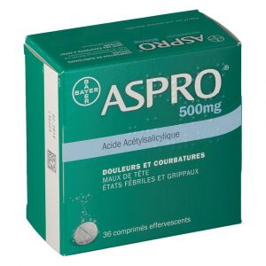 Bayer Aspro 500 mg - 36 comprim&eacute;s effervescents