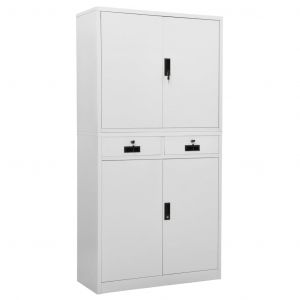 VidaXL Armoire de bureau 90x40x180 cm Acier Gris clair - Gris