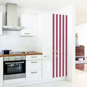 Plage Sticker réfrigérateur et lave vaisselle, rayure prune, tendance rayure, 180 cm X 59,5 cm