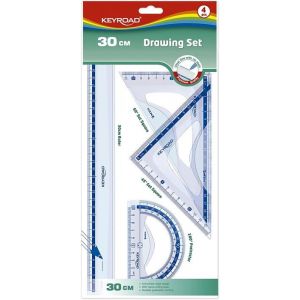 Keyroad KR971429 - Set de règles, 30 cm, transparent