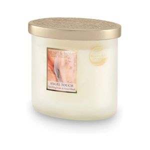 Kontiki HEART & HOME - Bougie Parfumée à Base de Cire Naturelle de Soja pour la Maison - Ellipse 2 mèches Caresse de l'Ange - Durée de combustion 40h - Cadeau, Décoration et Parfum pour la Maison