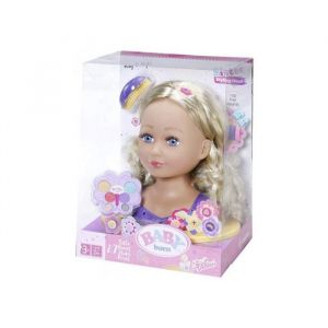 Zapf Tete a coiffer et a maquiller deluxe 27 pieces - poupee baby born sister - grand modele blond - coiffure et maquillage - jouet enfant