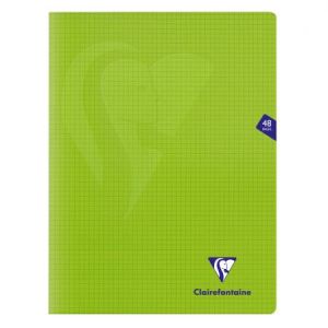 Image de Clairefontaine 353312C - Cahier Mimesys 240x320, 48p./24 feuilles 90 g/m² piquées, coloris vert, quadrillé 5x5