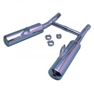 Marving Silencieux Cylindrique Ø 110 chromés Kawasaki EN 500 90-95 (
