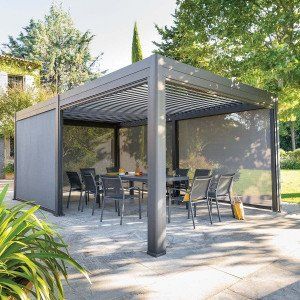 Store pour pergola Evora GM (6 x 3,6 m) Ardoise