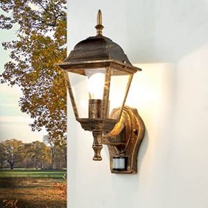 Licht-erlebnisse - Lampe d'extérieur avec détecteur de mouvement Noir Cuivre tirol - Noir Cuivre