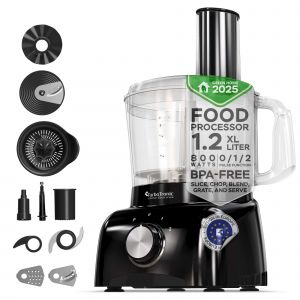 Turbotronic TT-FP800 Robot de cuisine électrique - 1200 ml, rouge ou noir