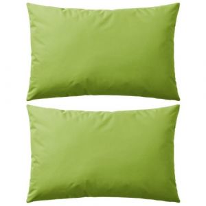 VidaXL Oreiller d'Extérieur Coussin Décor Maison 2 pcs 60 x 40 cm Vert Pomme