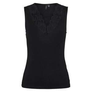 Vero Moda T-shirt FEMME avec sans manches et col v noir