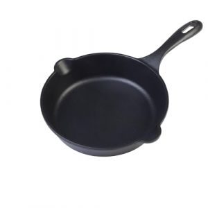 Victoria 31923 Poêle en Fonte Émaillée Induction 20cm, Convient pour le Feu, Barbecue, Four Noir