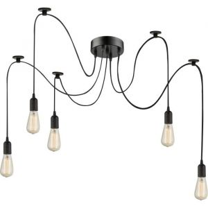 Globo Lighting Lustre - H 25,5 x Ø 18 cm - Noir