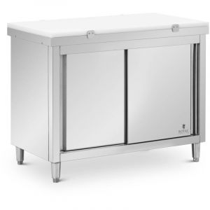 Royal Catering Meuble bas de cuisine Inox 120x60cm 500kg Planche à découper Caisson de cuisine