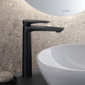 Duravit Tulum xl Mitigeur de lavabo, sans garniture découlement, saillie 155mm, TU1040002, Coloris: Noir Mat - TU1040002046