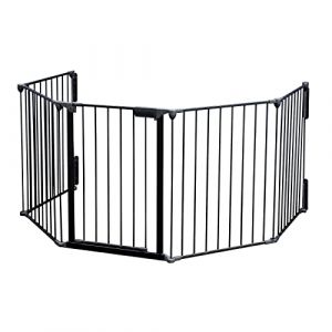 wiltec Barrière de Protection Cheminée 300cm Pare-feu Sécurité Enfant Fixation Murale 5 Éléments Acier