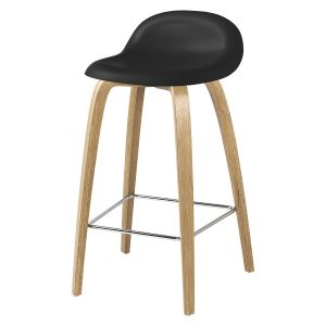 Image de Gubi Tabouret 3D COUNTER STOOL base en bois (Black - HiREK et chêne)