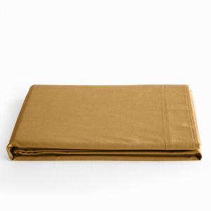 Drap plat Pr&eacute;mium pour lit 1 place & 2 places - Pr&eacute;mium Miel - 240 x 300 cm pour lit 2 places