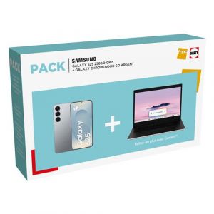 Samsung Pack Galaxy S25 256Go Gris + Chromebook Go Argent