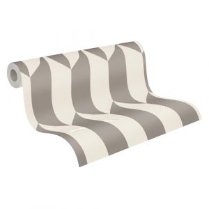 A.S. Creation Pv/int geo 3d blanc/argent