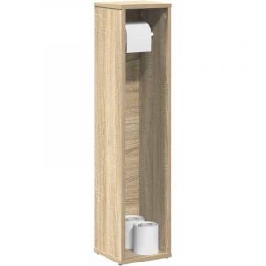 VidaXL Meuble de salle de bain avec porte-rouleau ch&ecirc;ne sonoma
